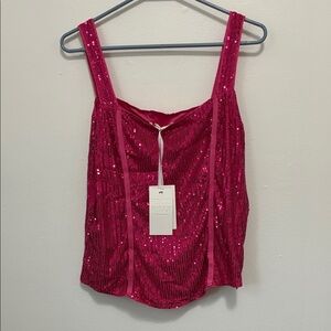 Grace Karin Fuchsia Sequin Camisole